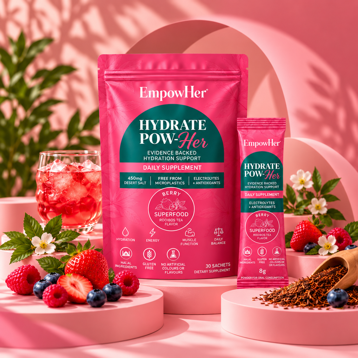 Rooibos Berry Superfood Hydrate Pow-Her: Formulated For Women